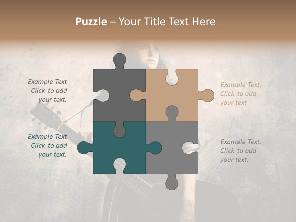 Girl Instrument Woman PowerPoint Template