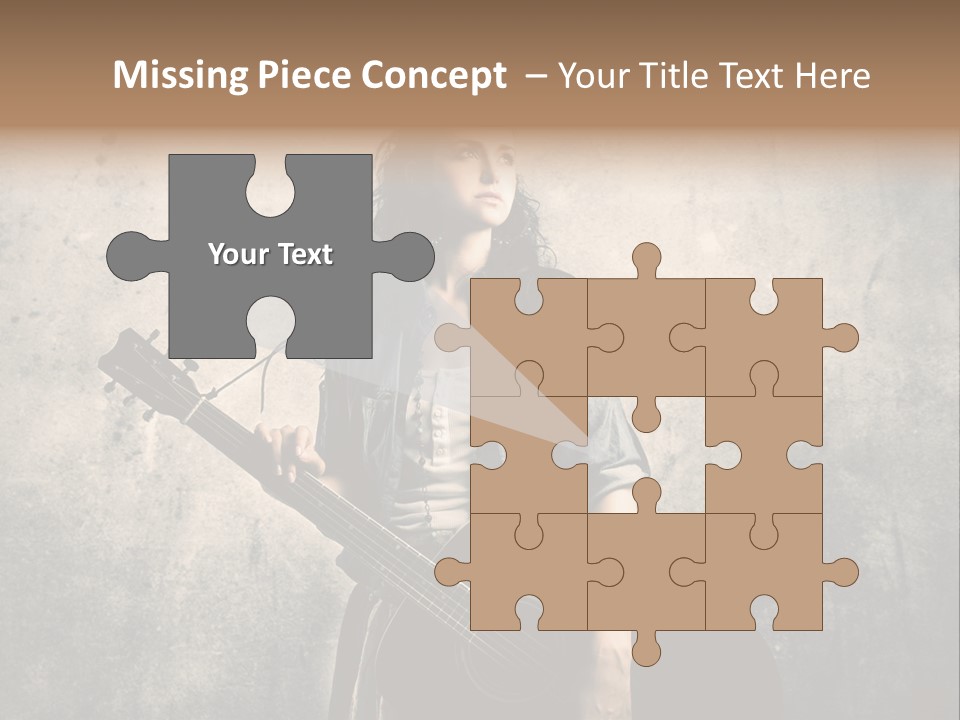 Girl Instrument Woman PowerPoint Template