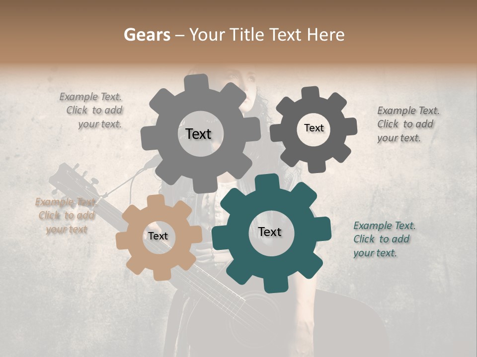 Girl Instrument Woman PowerPoint Template