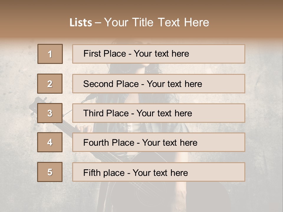 Girl Instrument Woman PowerPoint Template