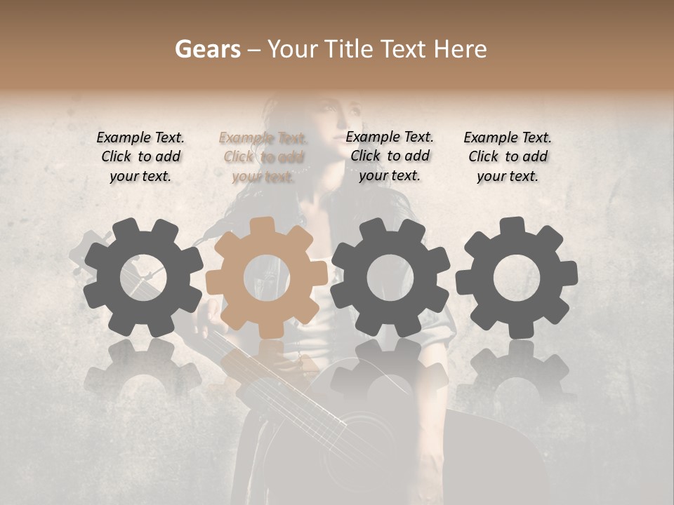 Girl Instrument Woman PowerPoint Template