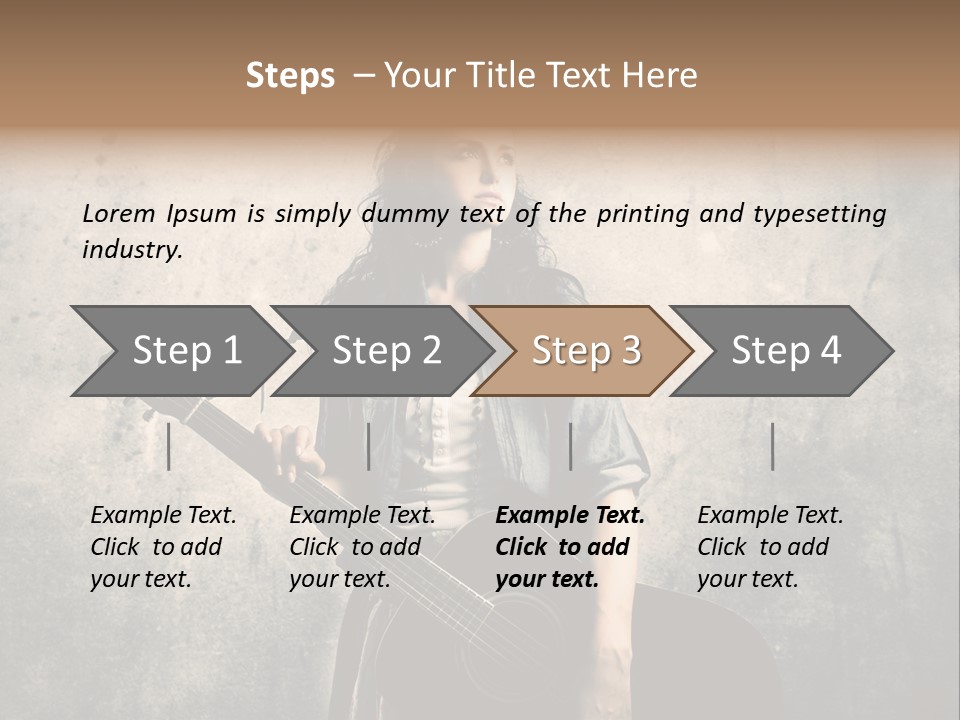 Girl Instrument Woman PowerPoint Template