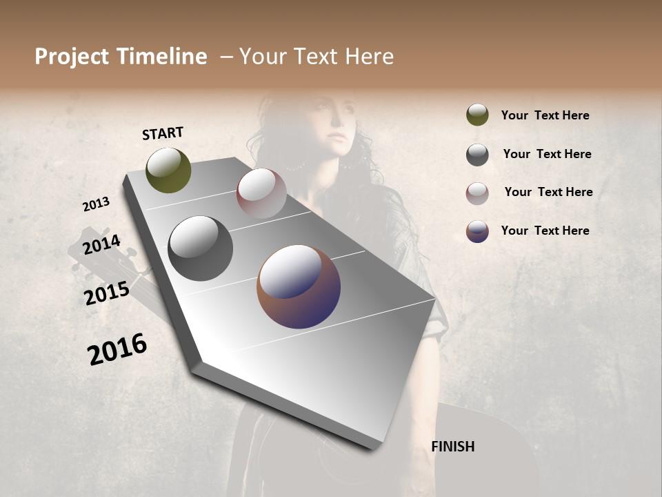 Girl Instrument Woman PowerPoint Template