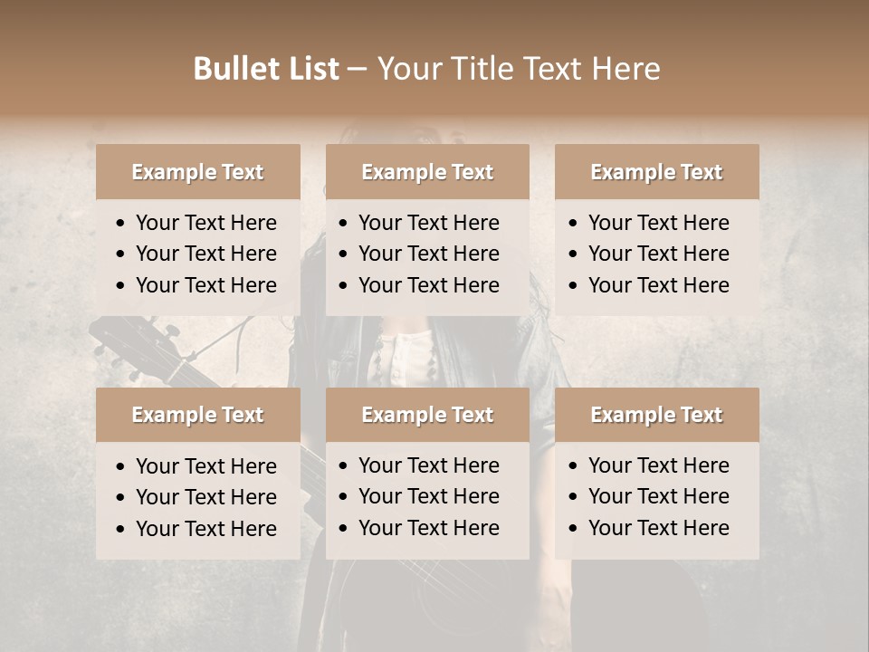 Girl Instrument Woman PowerPoint Template