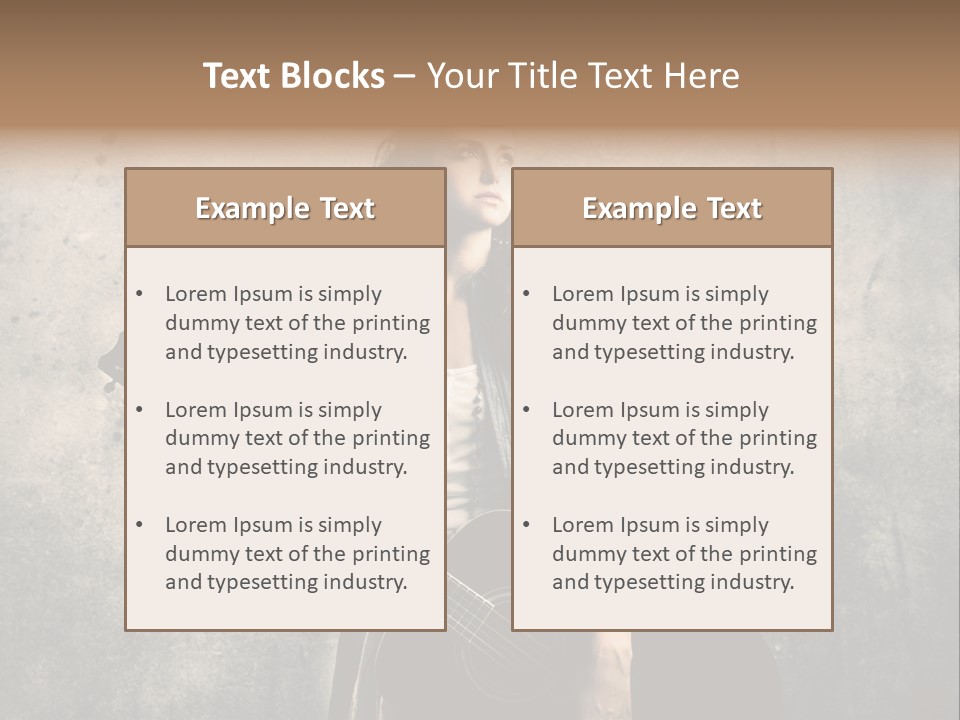 Girl Instrument Woman PowerPoint Template