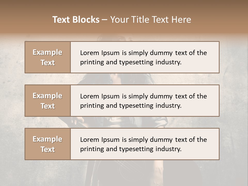 Girl Instrument Woman PowerPoint Template