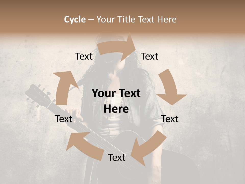 Girl Instrument Woman PowerPoint Template