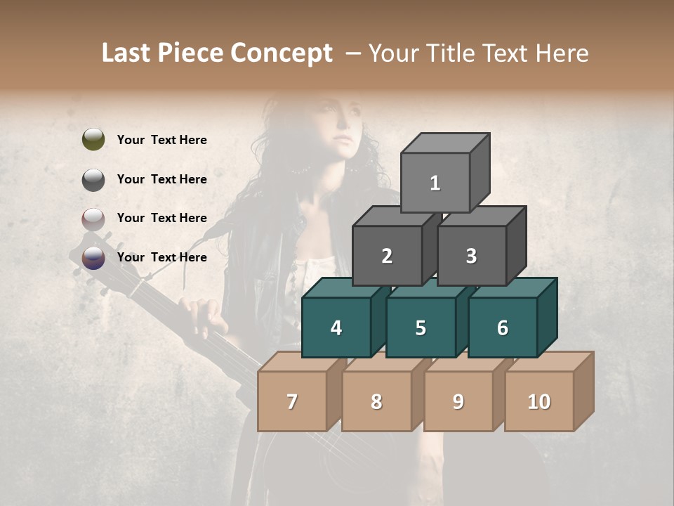 Girl Instrument Woman PowerPoint Template