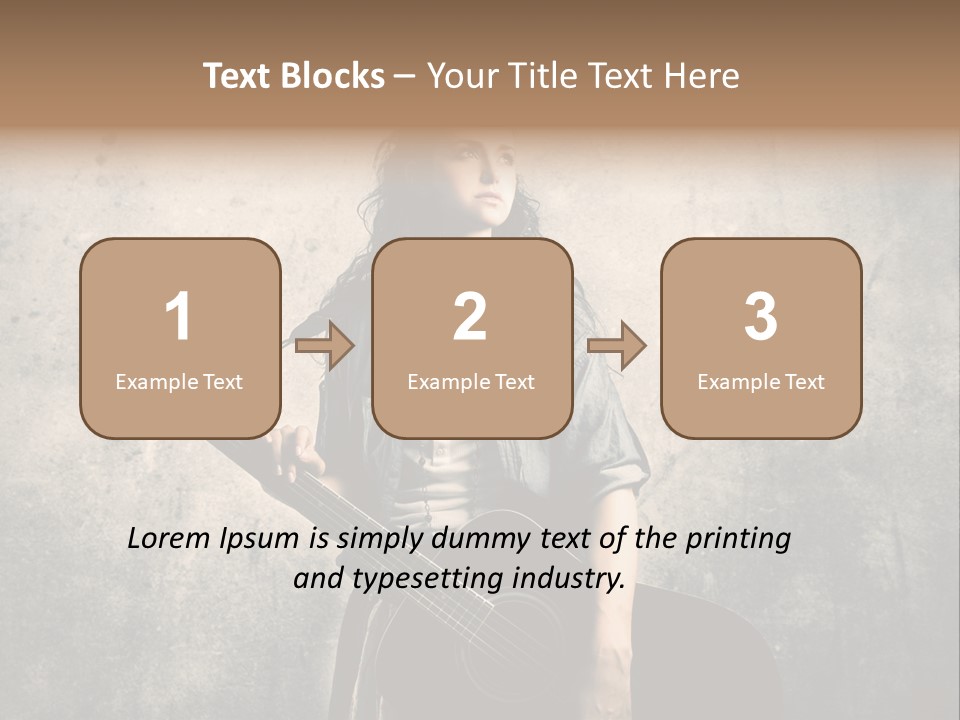 Girl Instrument Woman PowerPoint Template
