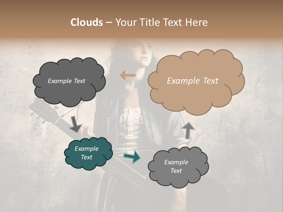 Girl Instrument Woman PowerPoint Template