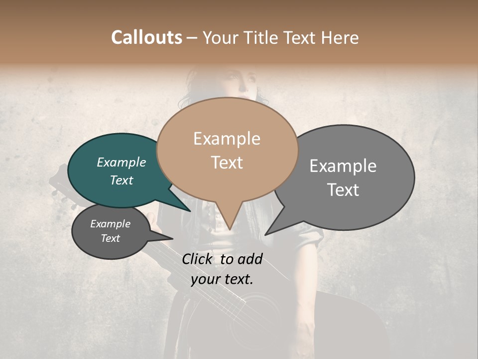 Girl Instrument Woman PowerPoint Template