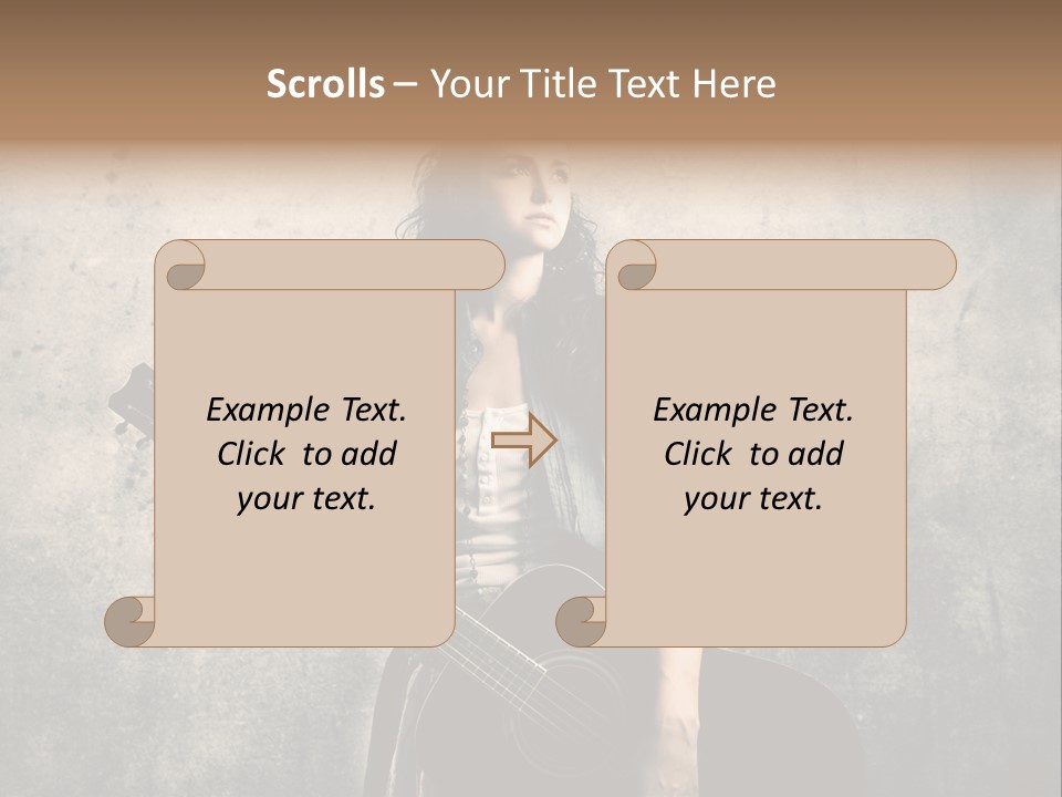 Girl Instrument Woman PowerPoint Template