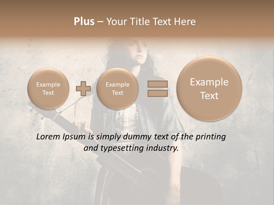 Girl Instrument Woman PowerPoint Template