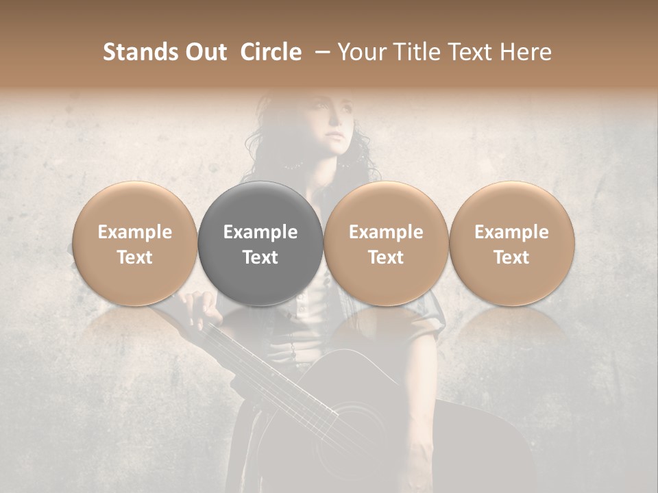 Girl Instrument Woman PowerPoint Template