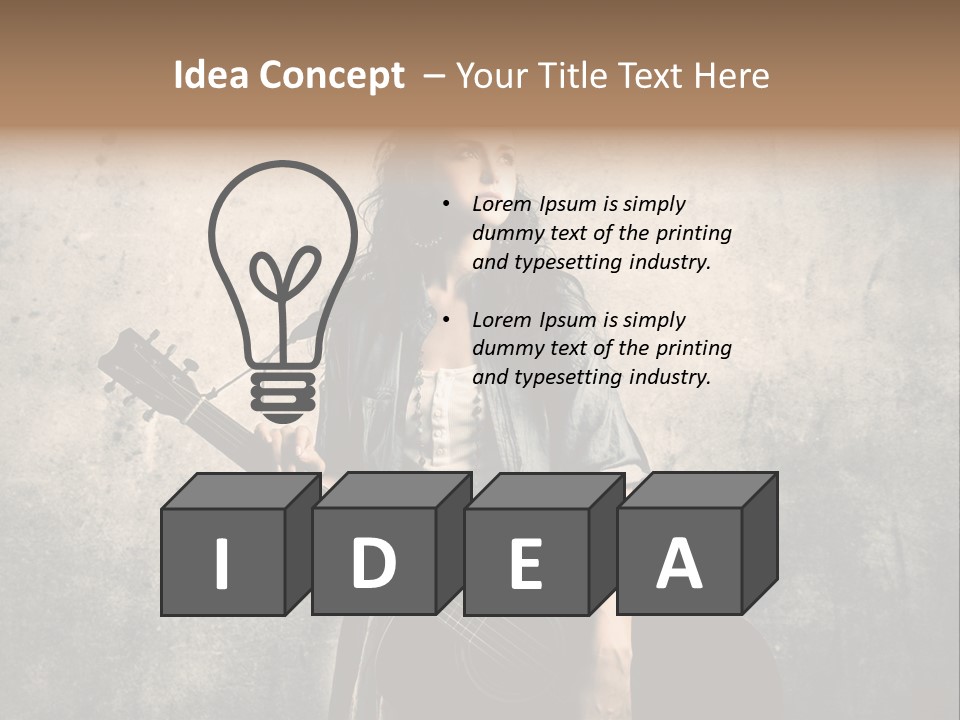 Girl Instrument Woman PowerPoint Template