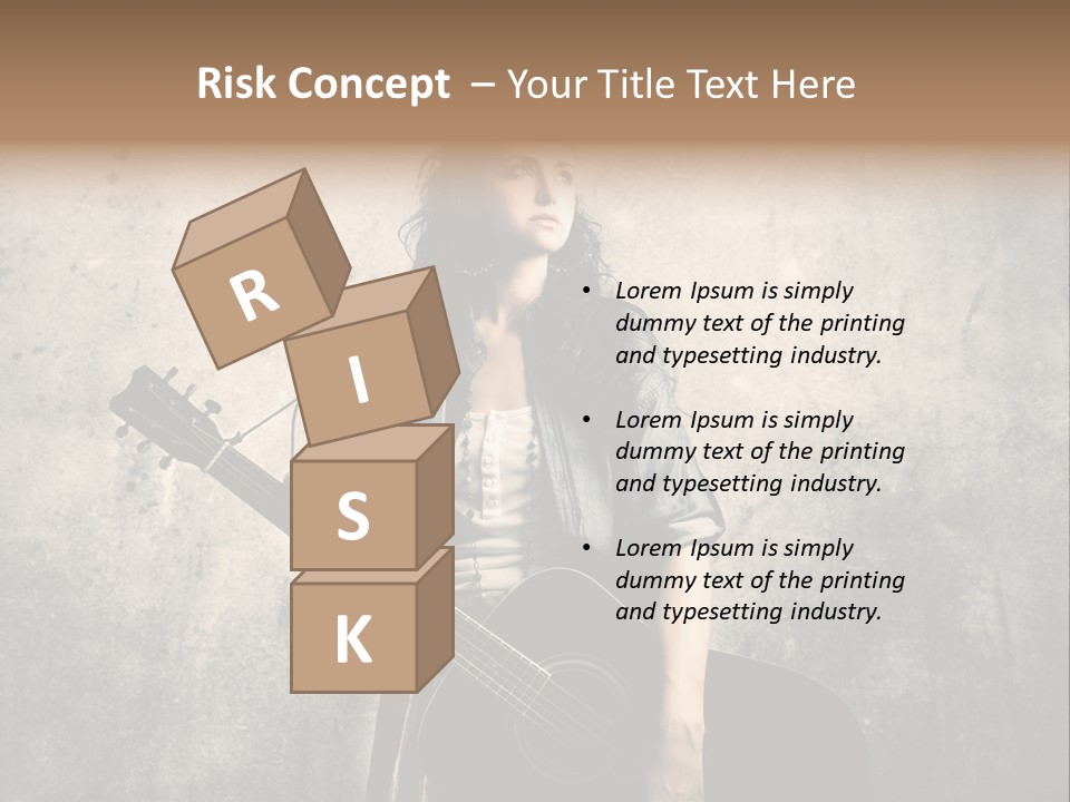 Girl Instrument Woman PowerPoint Template