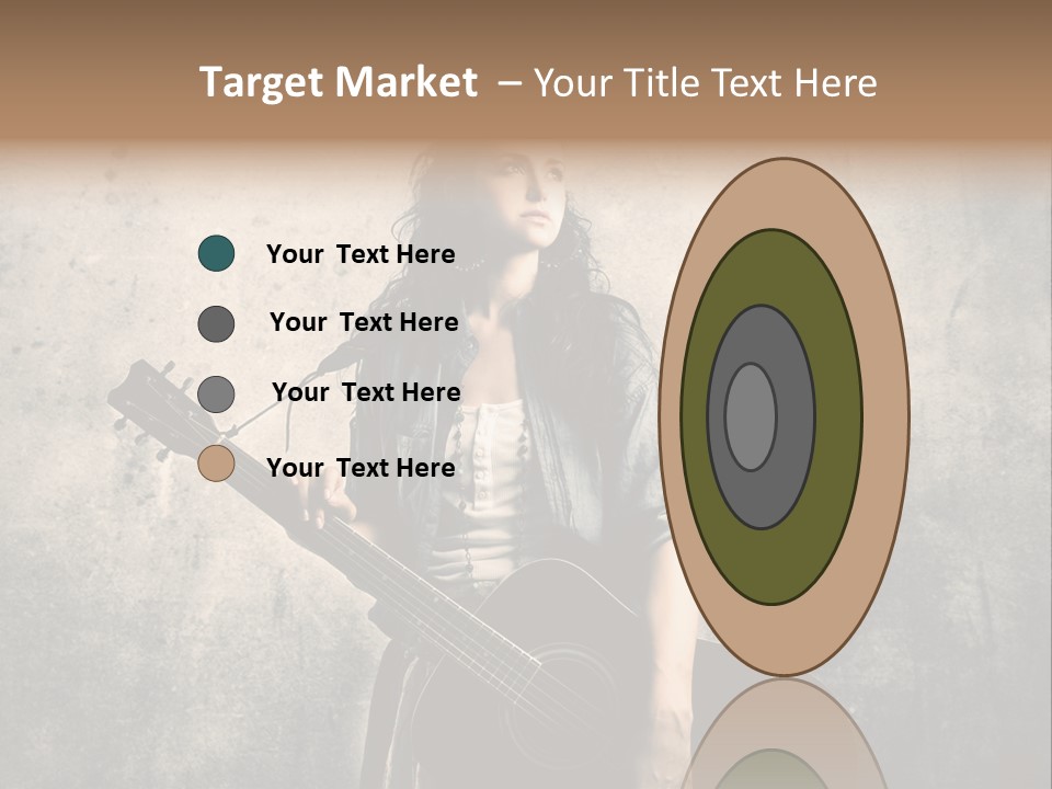 Girl Instrument Woman PowerPoint Template