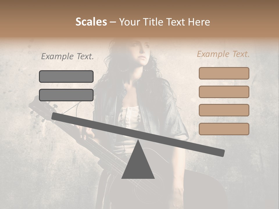 Girl Instrument Woman PowerPoint Template