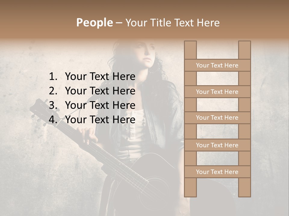 Girl Instrument Woman PowerPoint Template