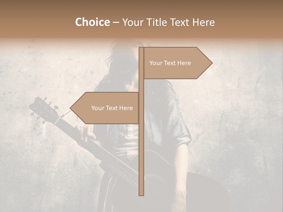 Girl Instrument Woman PowerPoint Template