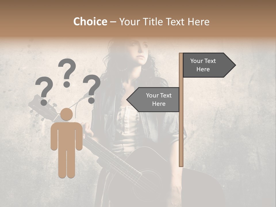 Girl Instrument Woman PowerPoint Template