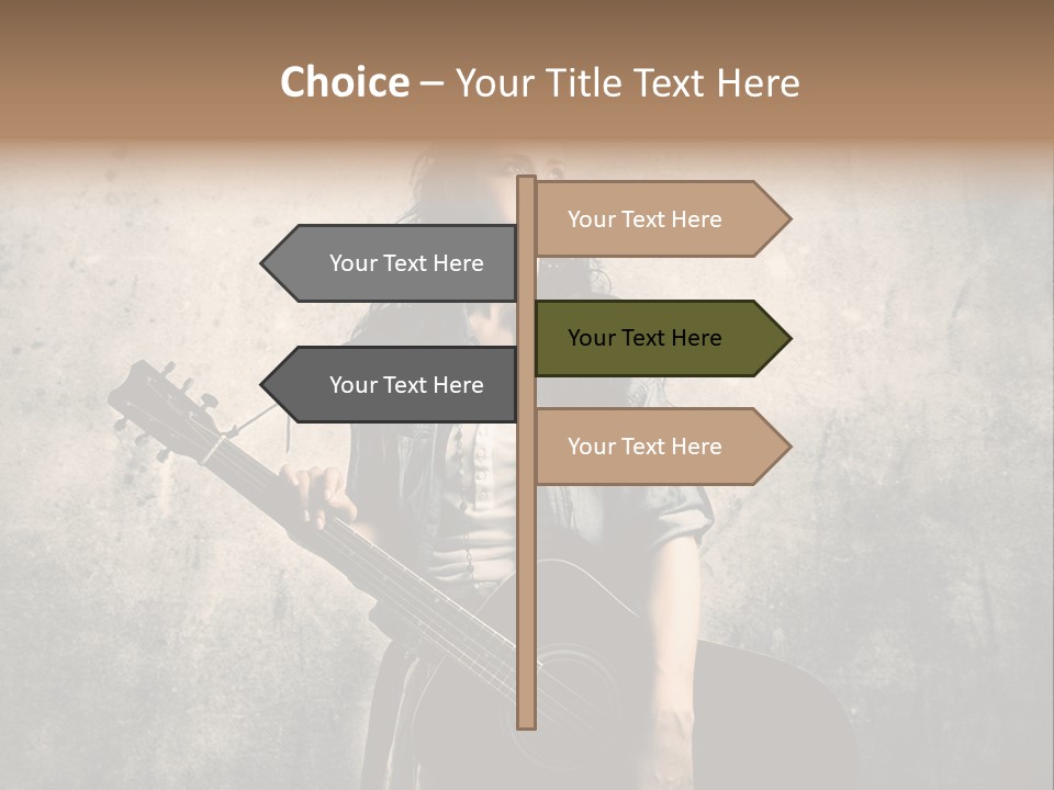 Girl Instrument Woman PowerPoint Template