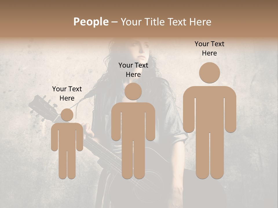 Girl Instrument Woman PowerPoint Template