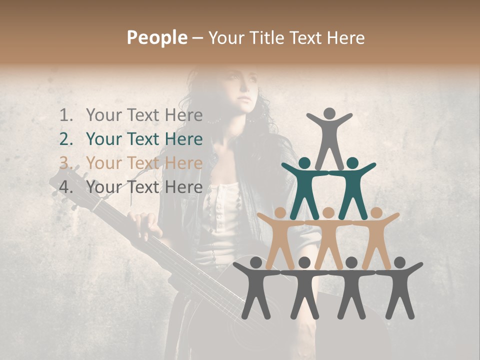 Girl Instrument Woman PowerPoint Template