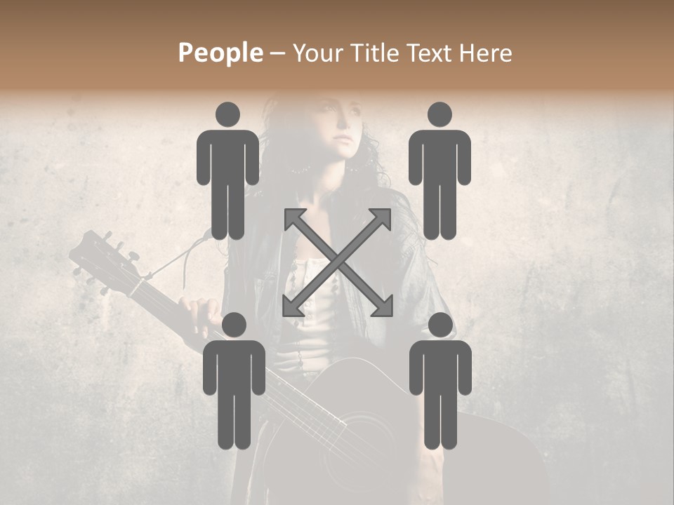 Girl Instrument Woman PowerPoint Template