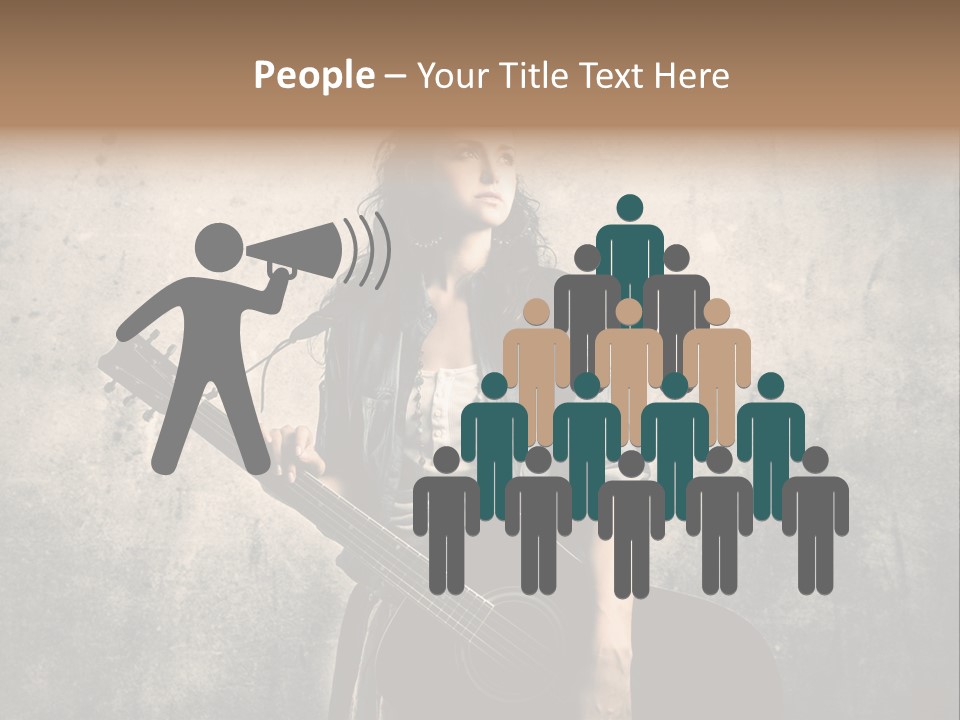 Girl Instrument Woman PowerPoint Template