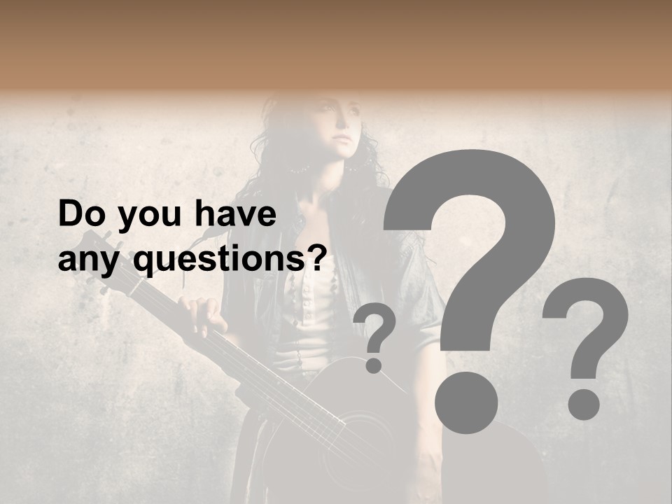 Girl Instrument Woman PowerPoint Template