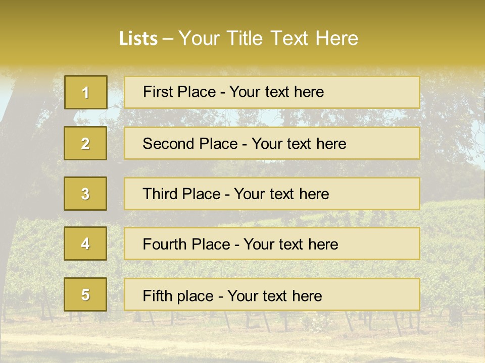 Agriculture Sunlight Wine PowerPoint Template