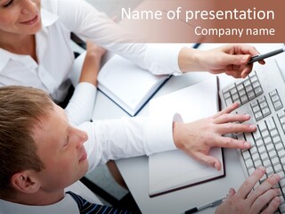 Adult Explaining Businesspeople PowerPoint Template