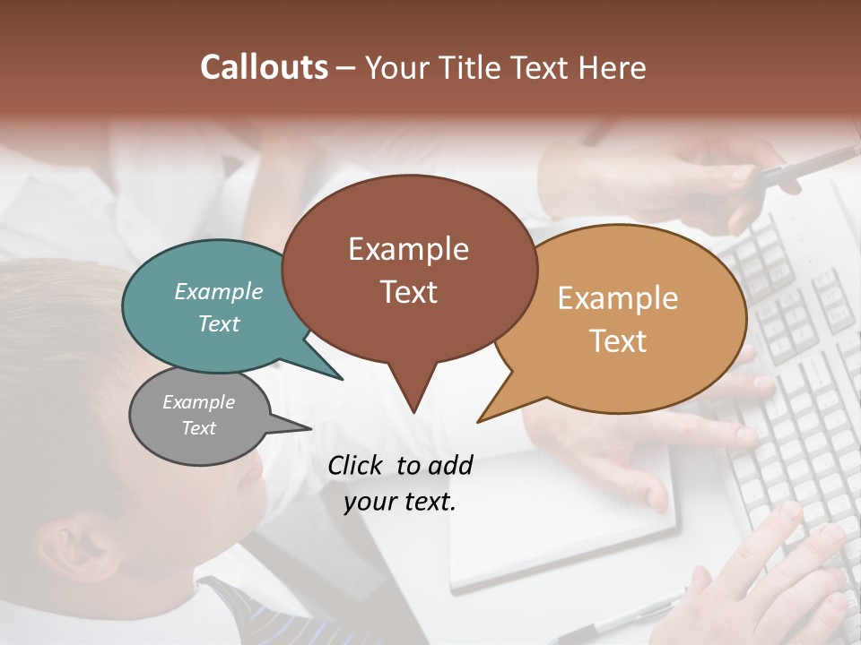 Adult Explaining Businesspeople PowerPoint Template