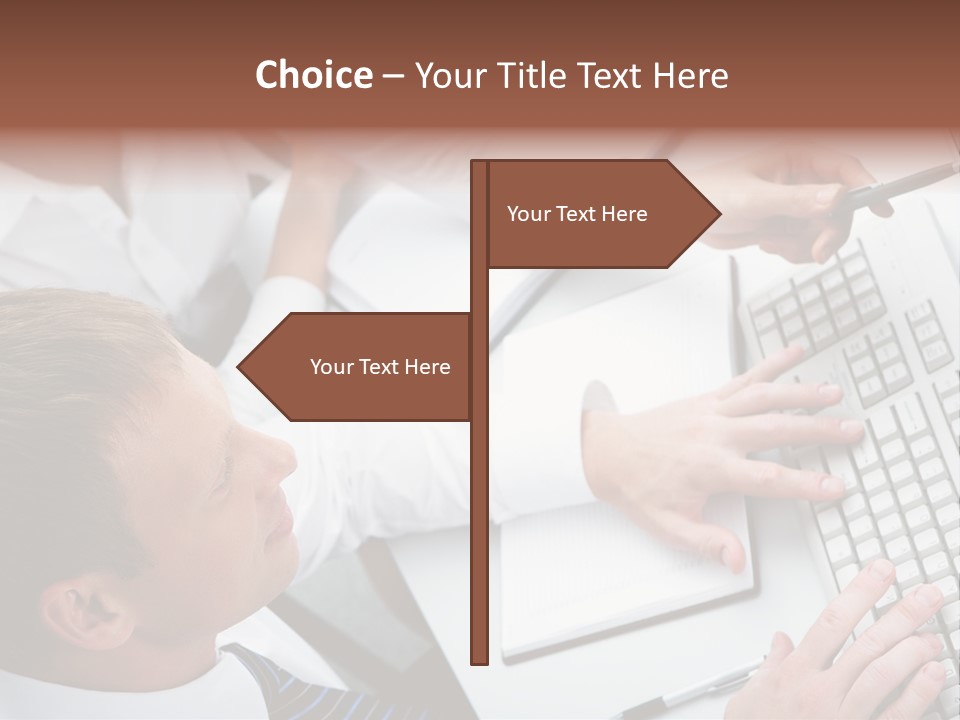 Adult Explaining Businesspeople PowerPoint Template