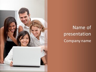 Computer Girls Guys PowerPoint Template