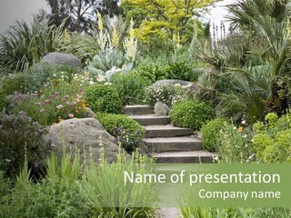 English Gardening Green PowerPoint Template