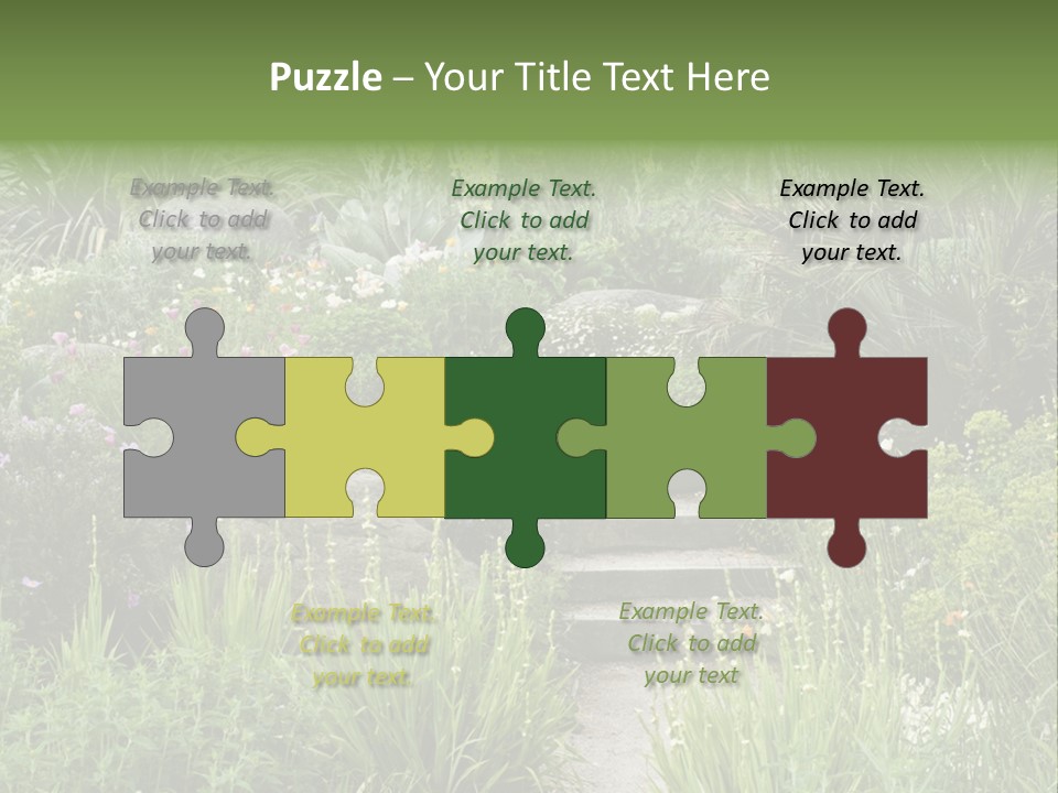 English Gardening Green PowerPoint Template