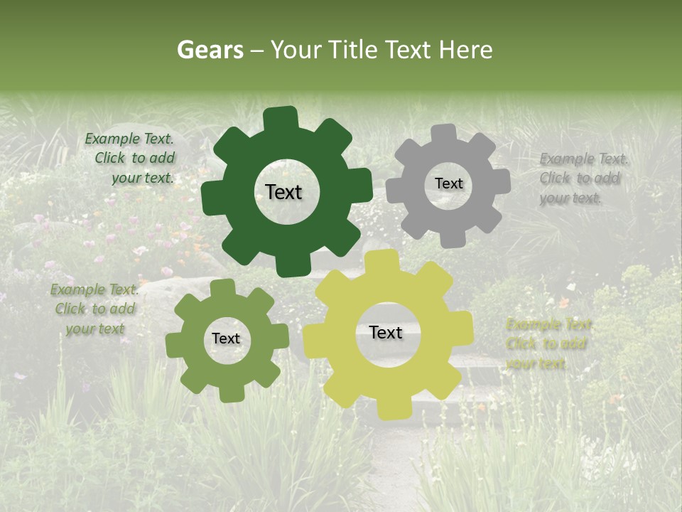 English Gardening Green PowerPoint Template