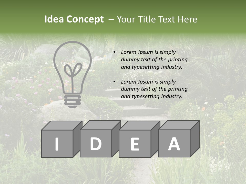 English Gardening Green PowerPoint Template