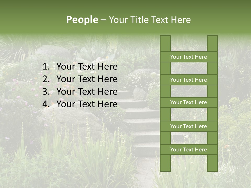 English Gardening Green PowerPoint Template