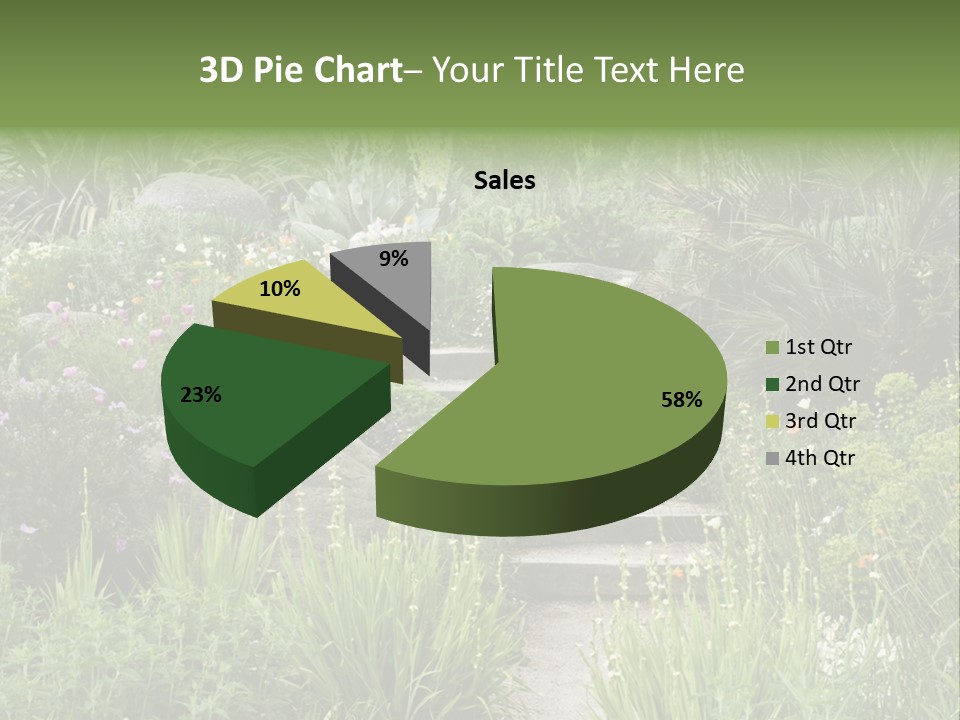 English Gardening Green PowerPoint Template