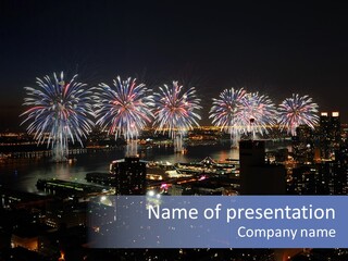 Night West Side Fourth Of July PowerPoint Template