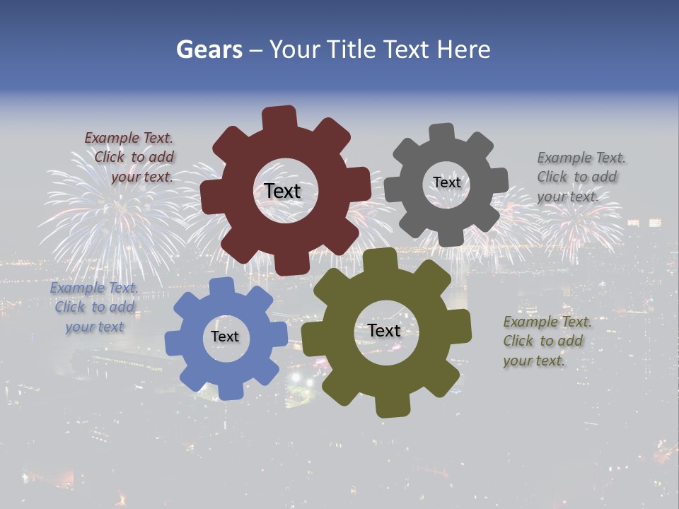 Night West Side Fourth Of July PowerPoint Template
