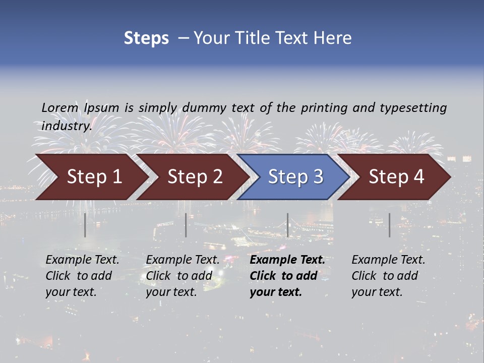 Night West Side Fourth Of July PowerPoint Template