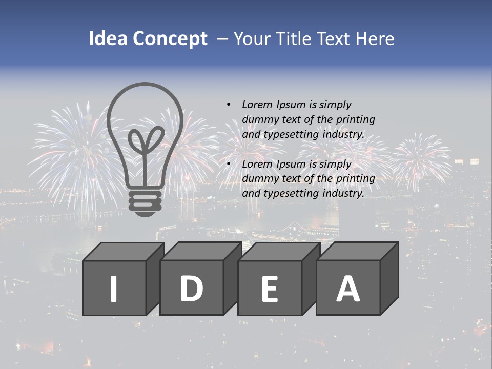 Night West Side Fourth Of July PowerPoint Template