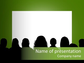 A Group Of People Standing In Front Of A White Screen PowerPoint Template