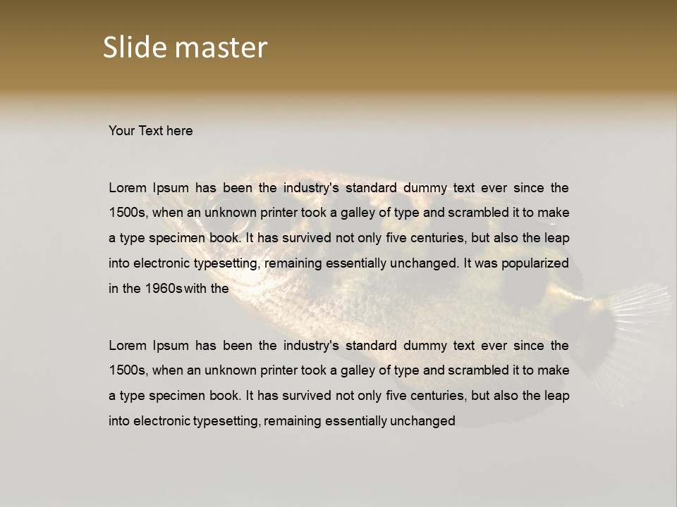 A Black And Yellow Fish Is In The Water PowerPoint Template