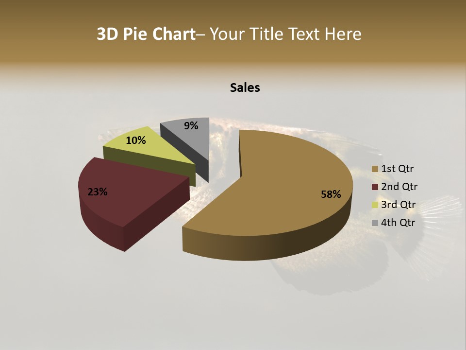 A Black And Yellow Fish Is In The Water PowerPoint Template