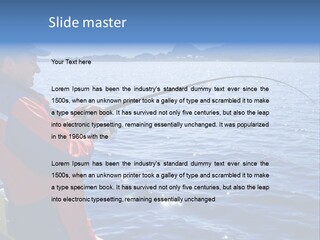 A Man Fishing On A Boat In The Water PowerPoint Template